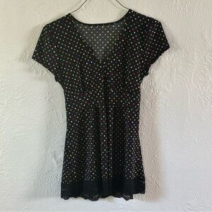 LAST CALL BEFORE ITS DONATED ⭐️Polka Dot V-Neck Women Top, size XL⭐️
